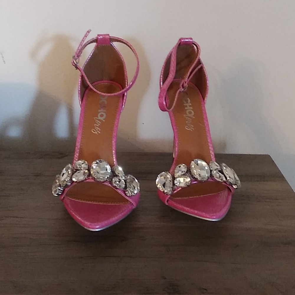Fab Pink Jeweled Stiletto Heels